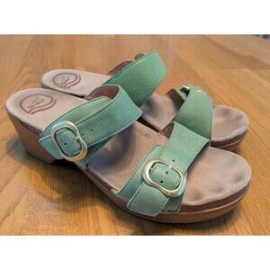 Dansko Sophie Full Grain Women's Size 9/40 Green Leather Comfort Sandal